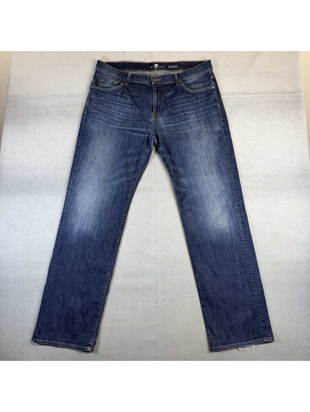 7 For All Mankind Jeans Mens 38 Blue Austyn Straight Relaxed Dark Wash Denim